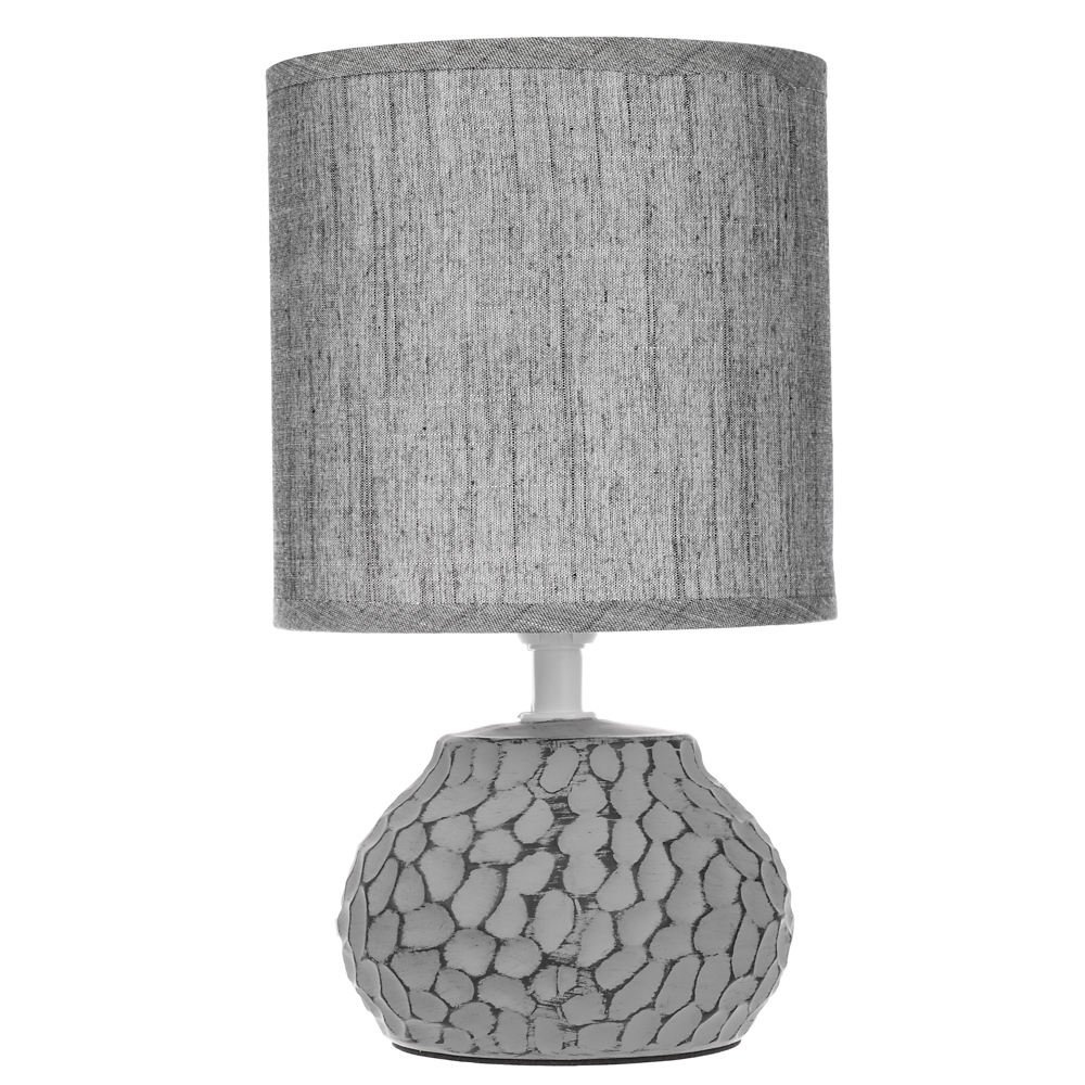 Светильник переносной настольный BY Альмерия, 25 см, Е14, 40 Вт, 230 В, керамика, текстиль, графит, арт.№ 476-441