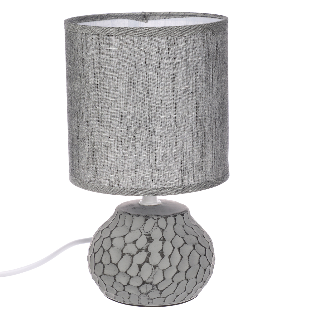 Светильник переносной настольный BY Альмерия, 25 см, Е14, 40 Вт, 230 В, керамика, текстиль, графит, арт.№ 476-441