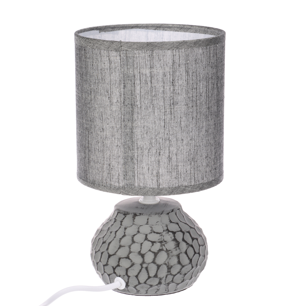 Светильник переносной настольный BY Альмерия, 25 см, Е14, 40 Вт, 230 В, керамика, текстиль, графит, арт.№ 476-441