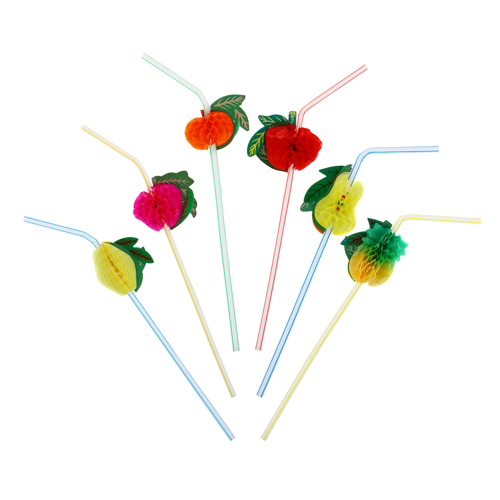 ВСЁГАЗИН Трубочки для напитков 12шт, 240x5мм, "Фрукты", цветные, арт.№ 512-083