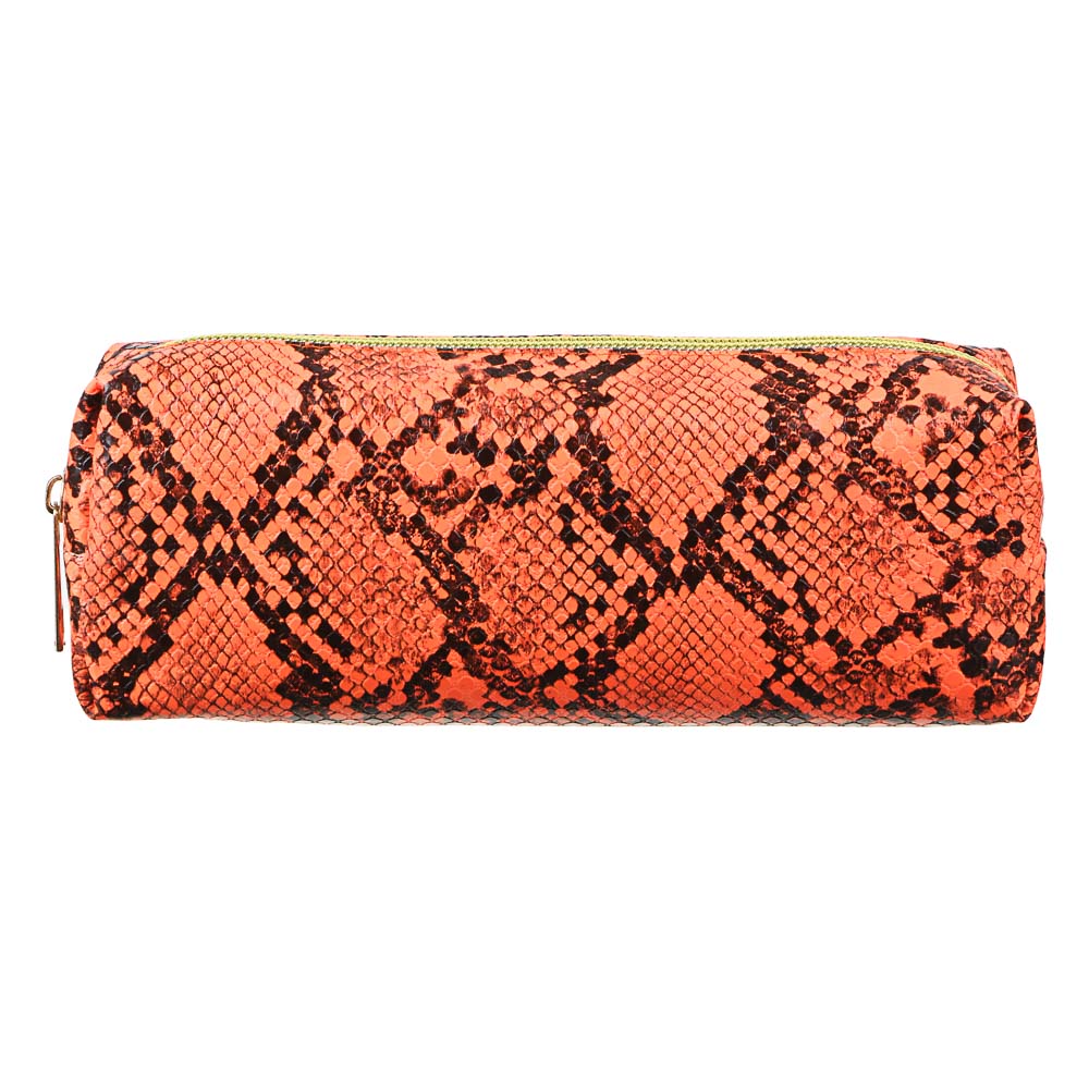 Пенал мягкий прямоугольный, 20х5х7см, ПУ "под кожу рептилии", с антисмин. вклад., 4 цвета, арт.№ 238-202