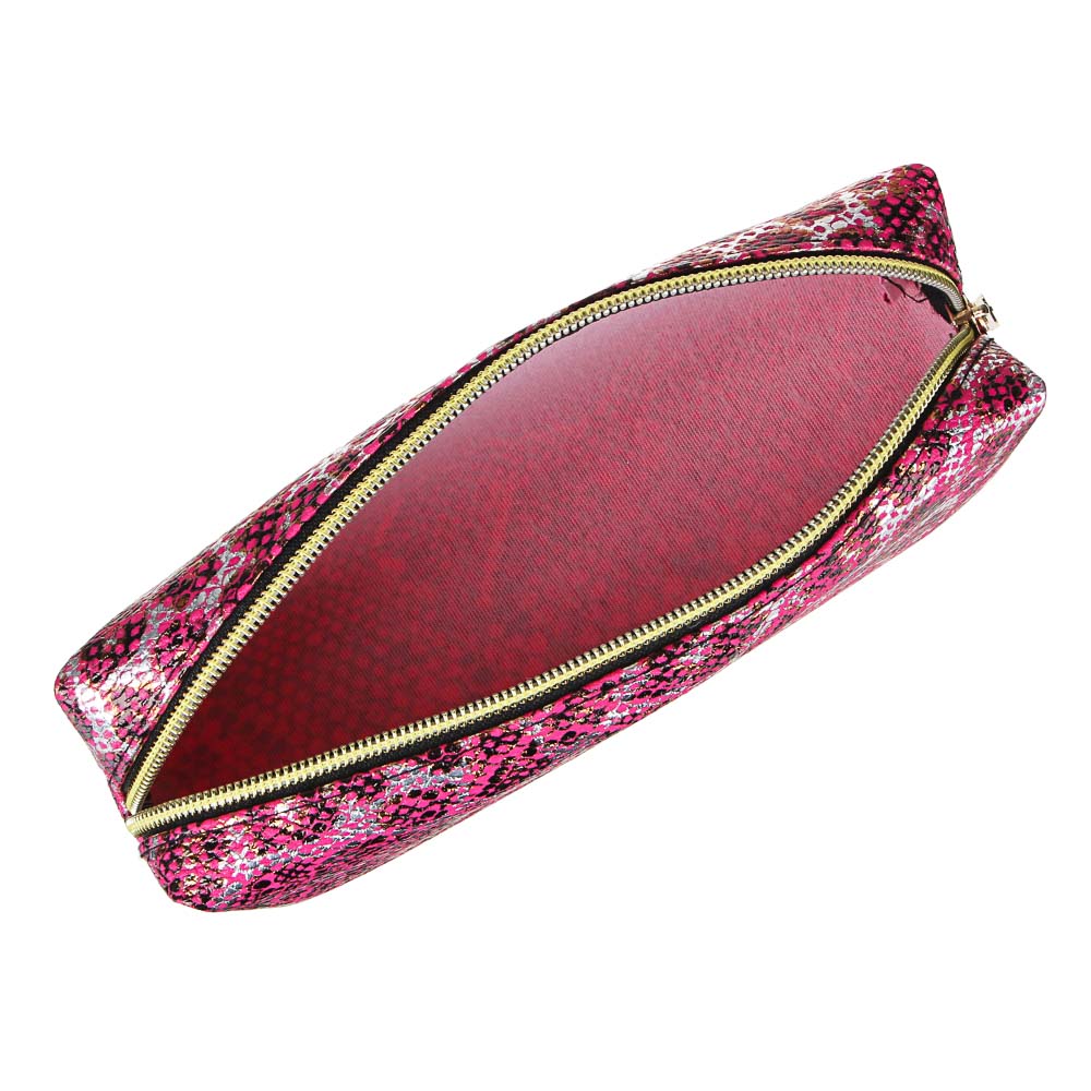 Пенал мягкий прямоугольный, 20х5х7см, ПУ "под кожу рептилии", с антисмин. вклад., 4 цвета, арт.№ 238-202