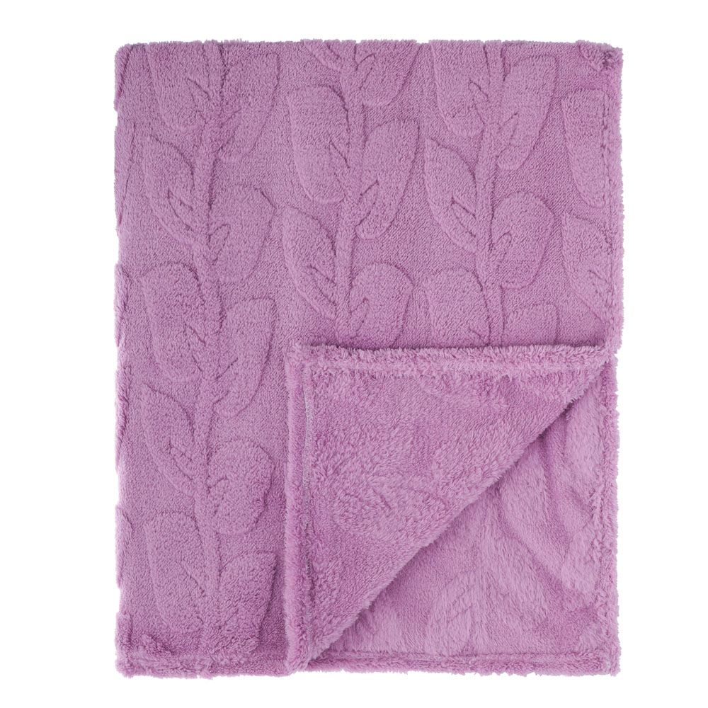 PROVANCE Ботаника Плед с узором 130х170см, 100% полиэстер, 3 цвета, арт.№ 488-168