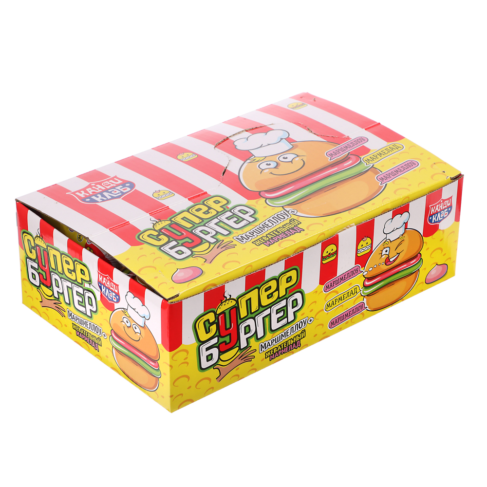 Маршмеллоу с жевательным мармеладом "СУПЕР БУРГЕР" 15гр, арт.№ 347-369