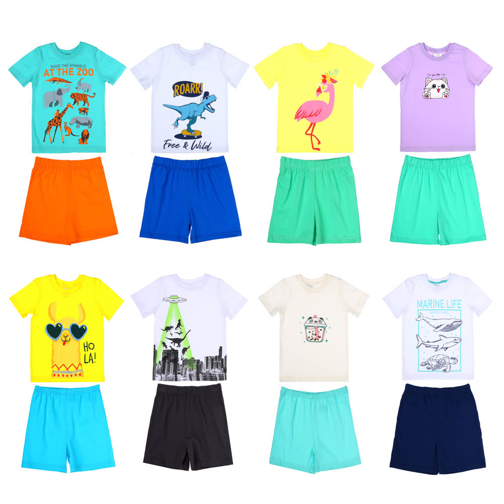 Комплект детский (футболка+шорты), р.98-140, 100% хлопок, арт.№ 354-159