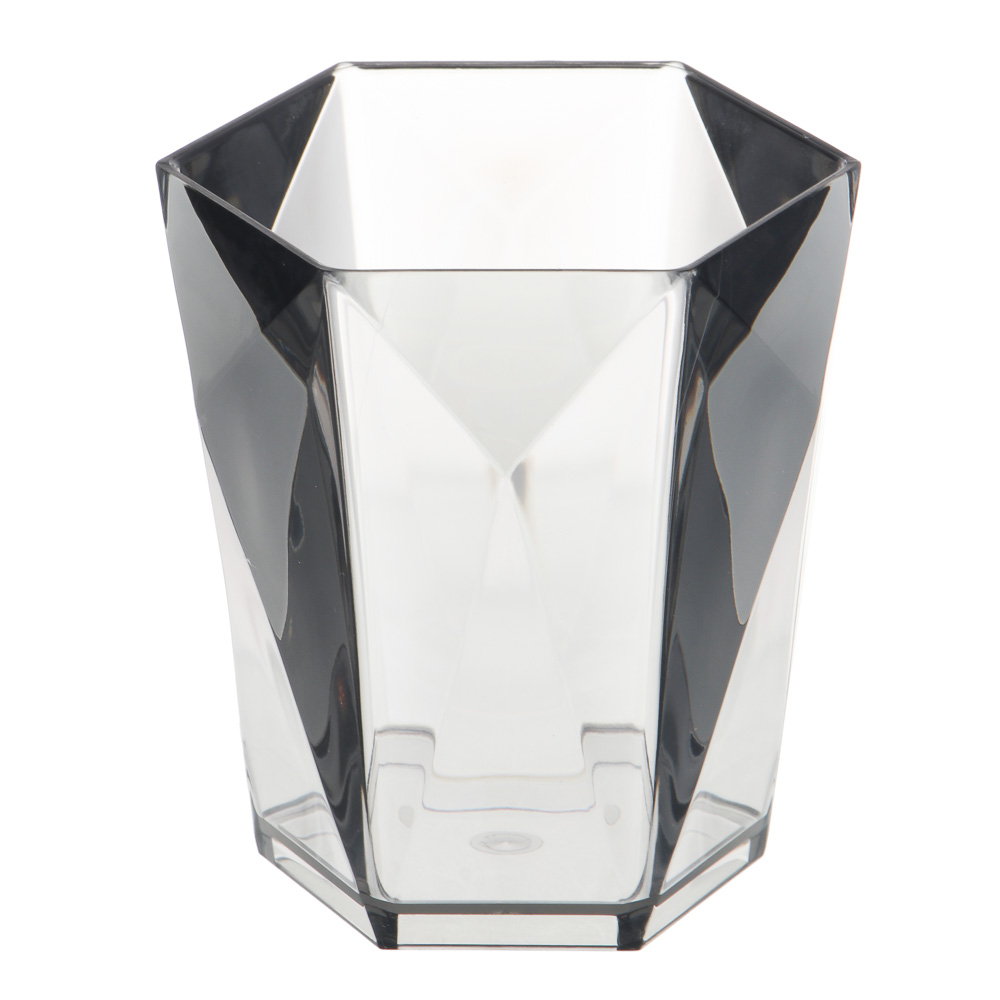 VETTA Стакан для ванной комнаты, акрил, 10x9,5 см, 400 мл, кристалл, дымка, арт.№ 478-225