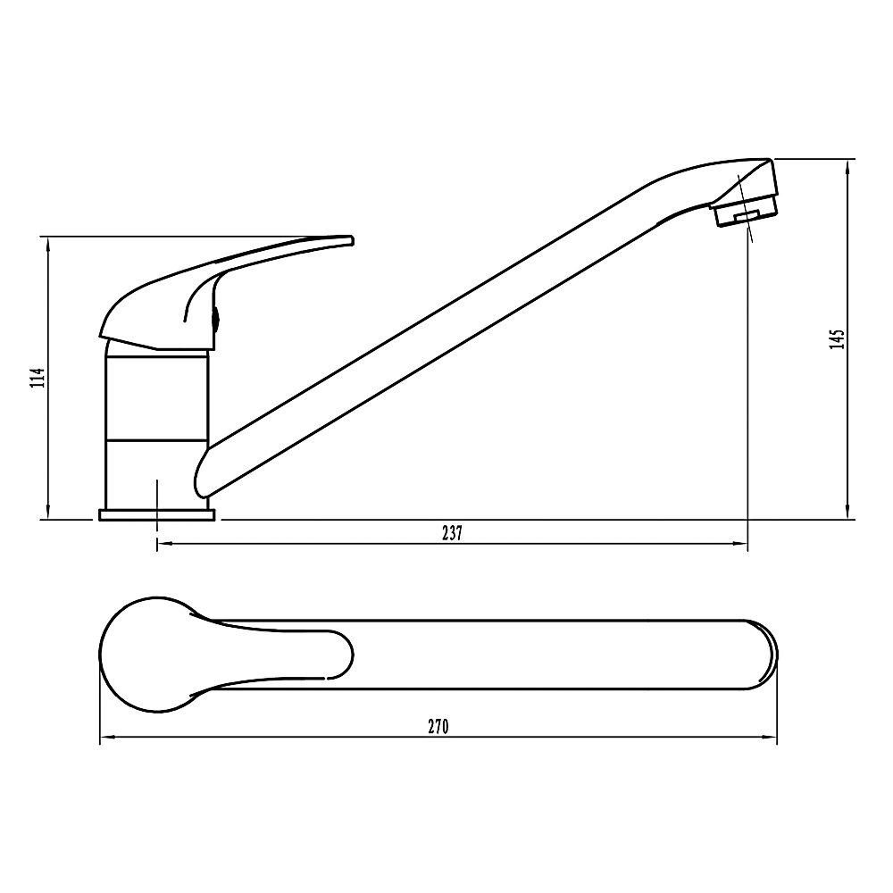 СоюзКран Смеситель для кухни, низкий излив 25см, керам. картридж 35мм, хром, цинк, SK01-I102, арт.№ 567-051