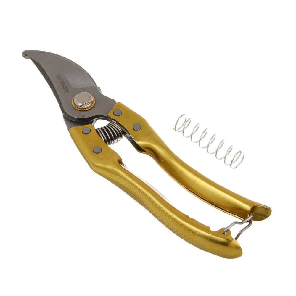 Секатор плоскостной тм INBLOOM с дополнительной пружиной, 21см, марганцевая сталь 65М, арт.№ 186-032