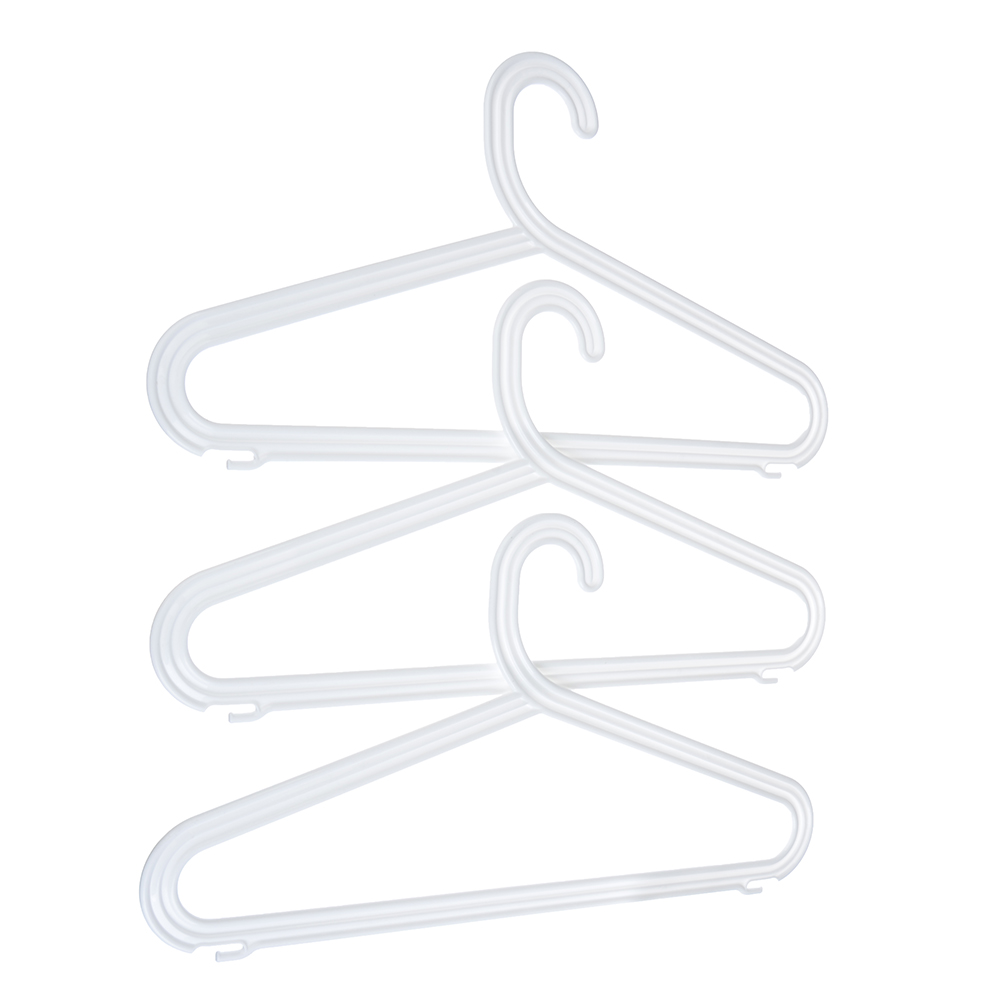 Набор вешалок плоских р.48-50, 3шт, цветные/белые, пластик, арт. Р2914НС3, арт.№ 456-089