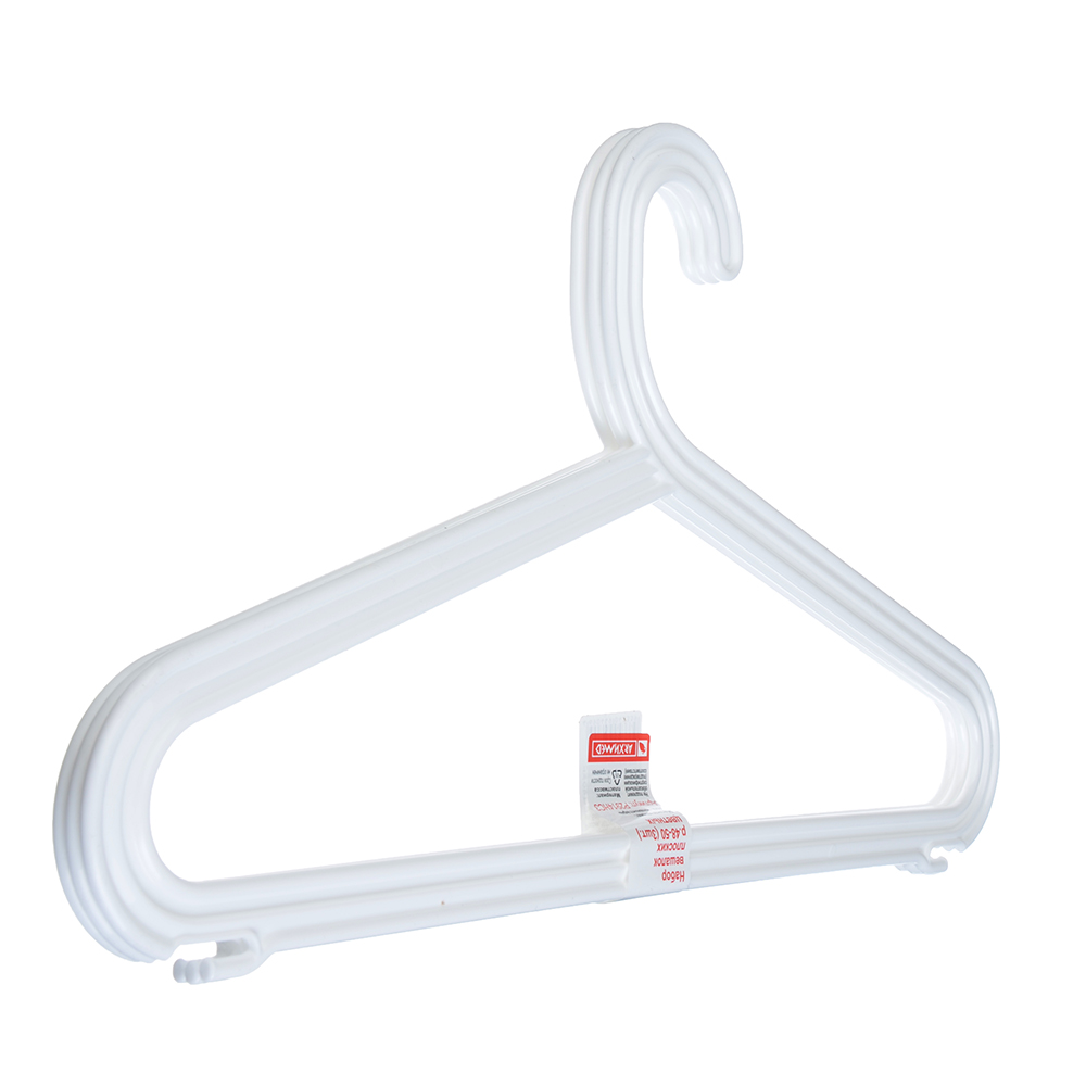 Набор вешалок плоских р.48-50, 3шт, цветные/белые, пластик, арт. Р2914НС3, арт.№ 456-089
