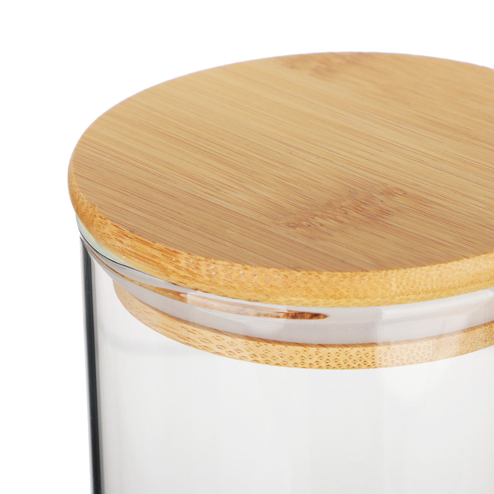 VETTA ЭКО Эллипс Банка для хранения 850мл, 18,5х8,5см, стекло, бамбук, арт.№ 828-274