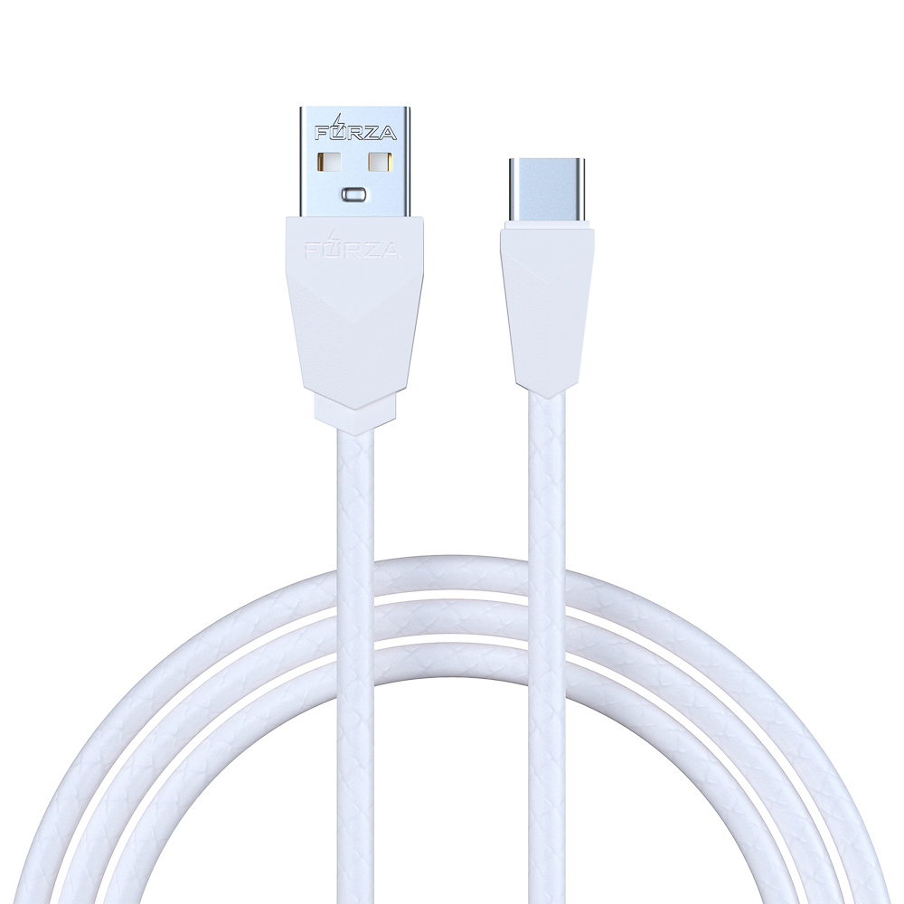 Кабель для зарядки USB(A)-Type C FORZA Комфорт, 1м, 1А, PVC, прорезиненный, 5 цветов, пакет, арт.№ 931-014