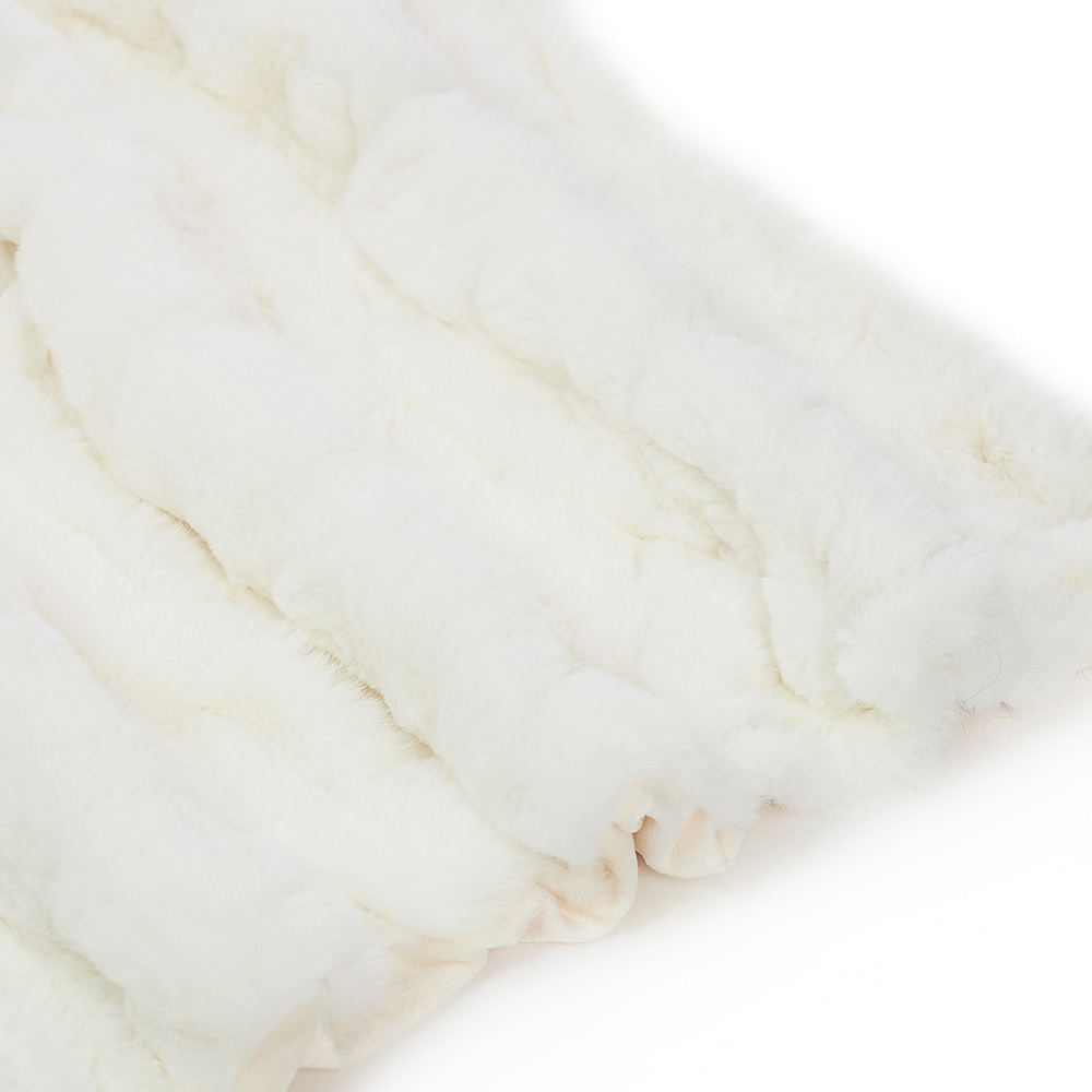 BY STAS MIKHAILOV Плед меховой 130х170см, полиэстер, белый, арт.№ 486-133