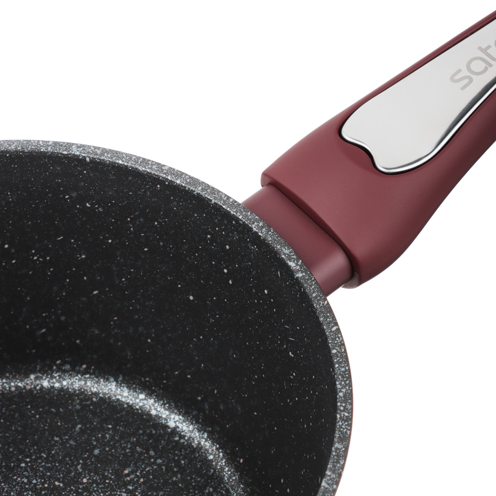 SATOSHI Ла Мери Ковш литой 1,3л, d16х8,5см, с крышкой, антипригарное покрытие мрамор, индукция, арт.№ 846-487