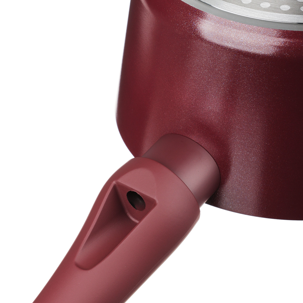 SATOSHI Ла Мери Ковш литой 1,3л, d16х8,5см, с крышкой, антипригарное покрытие мрамор, индукция, арт.№ 846-487