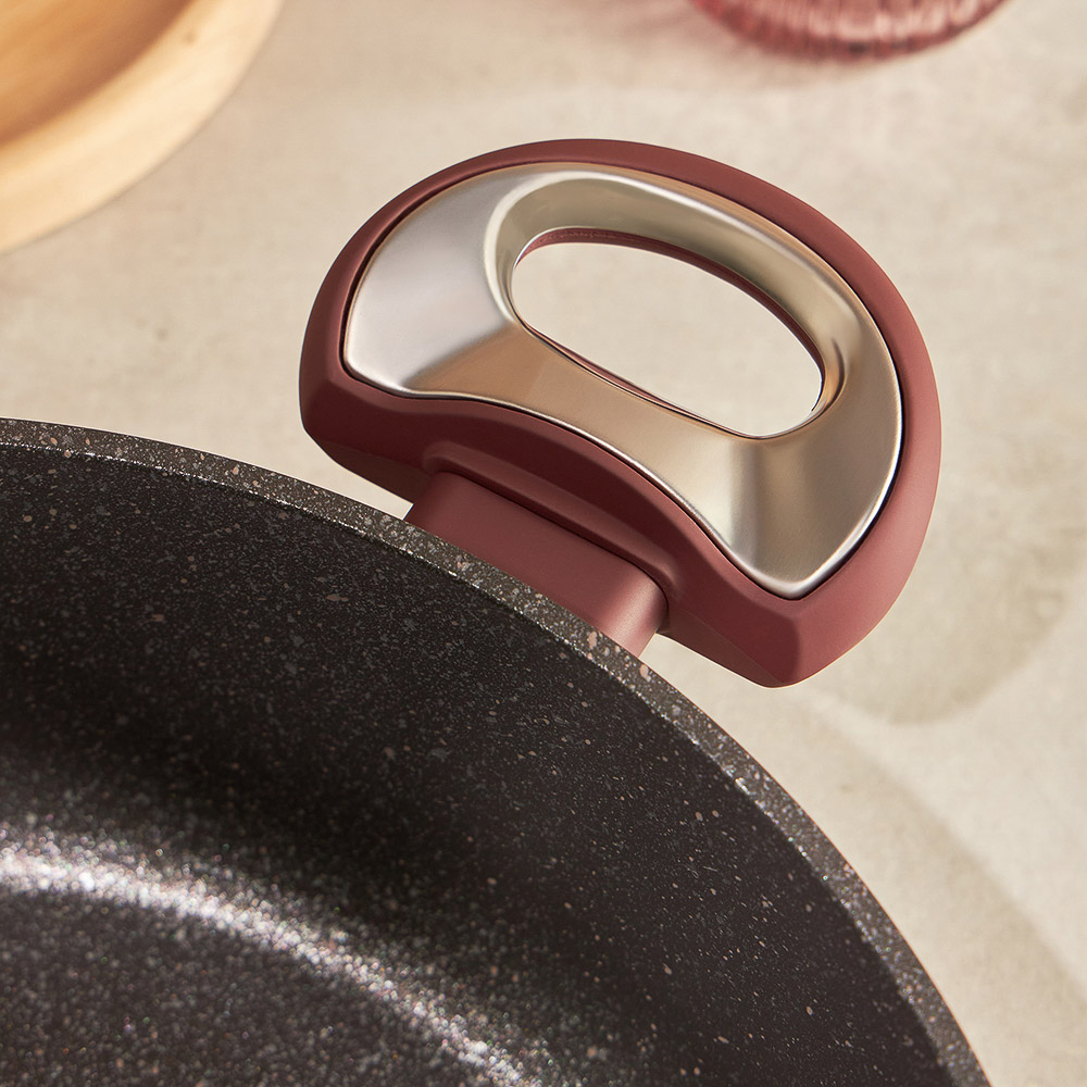 SATOSHI Ла Мери Сотейник литой 4,3л d=28х8см, с крышкой, антипригарное покрытие мрамор, индукция, арт.№ 846-488