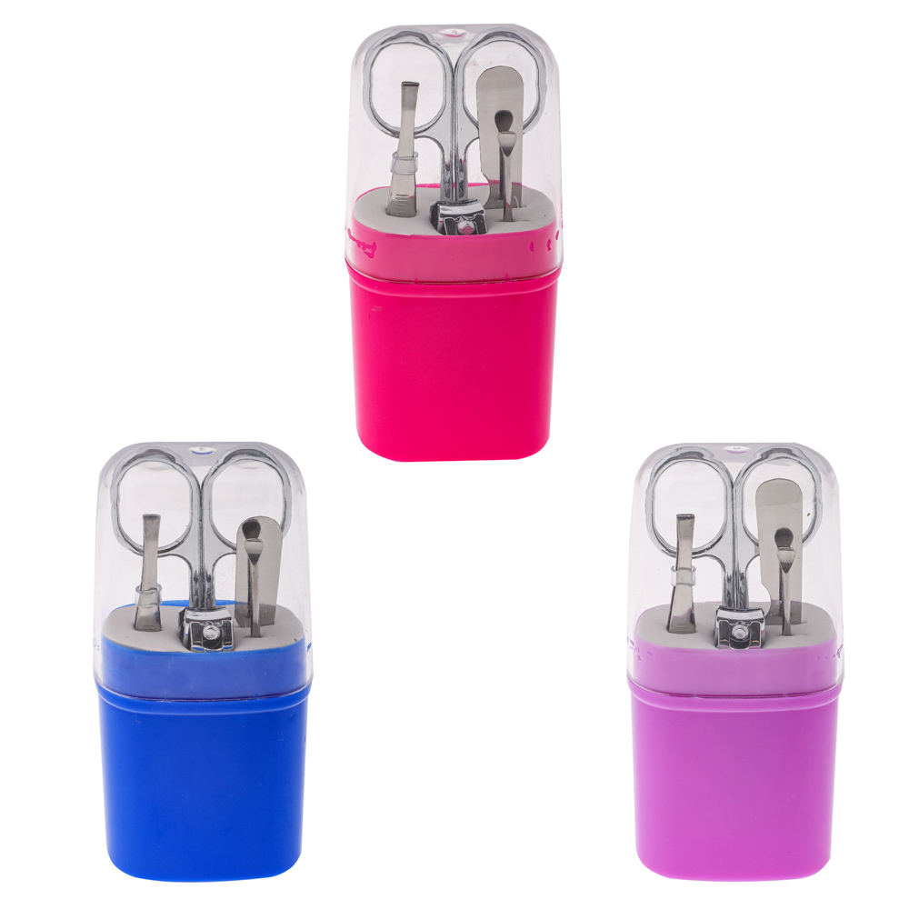 Набор маникюрный 5 пр. (ножницы, книпсер, пилка д/ногтей, пинцет, шабер) в пласт. Футляре, арт.№ 305-341