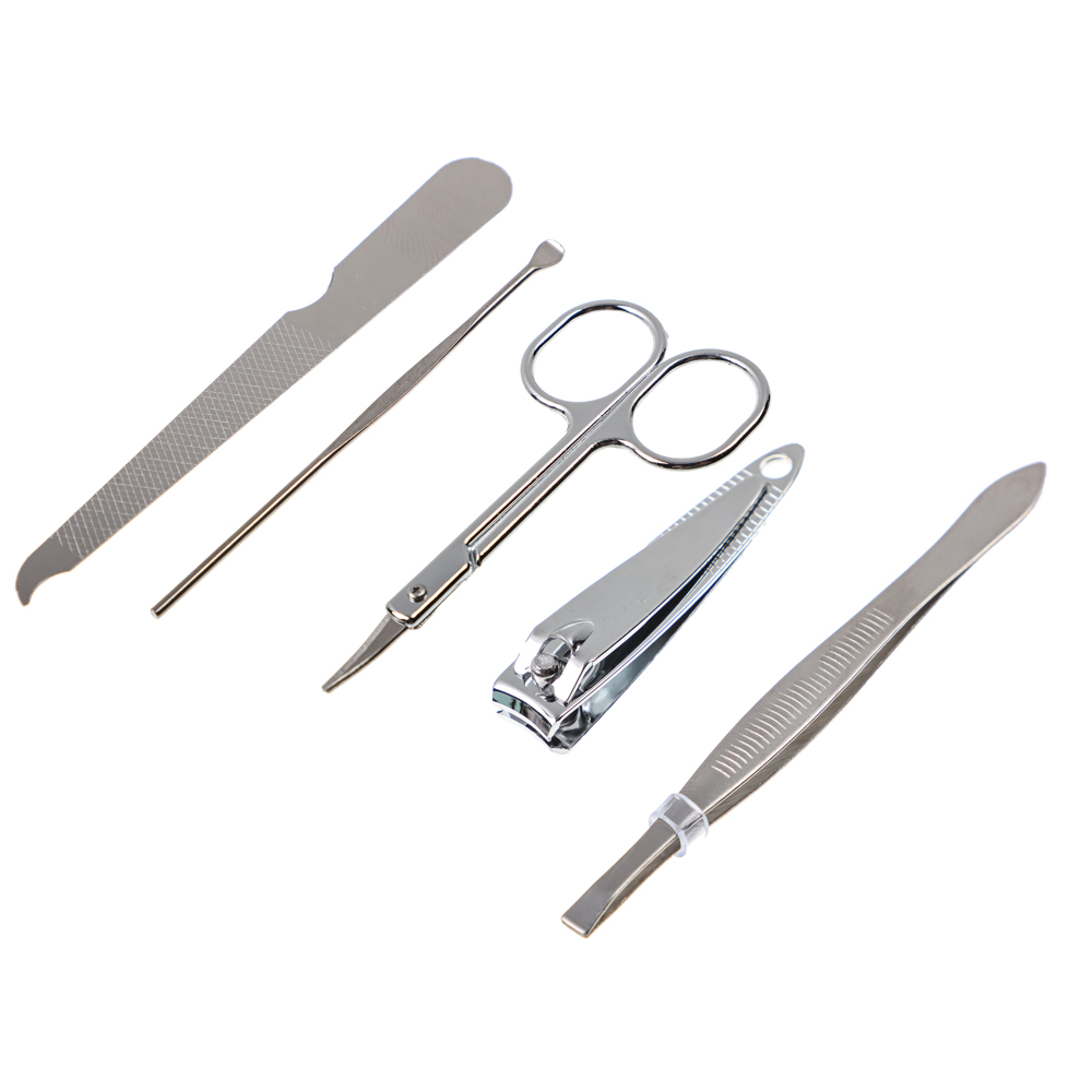 Набор маникюрный 5 пр. (ножницы, книпсер, пилка д/ногтей, пинцет, шабер) в пласт. Футляре, арт.№ 305-341