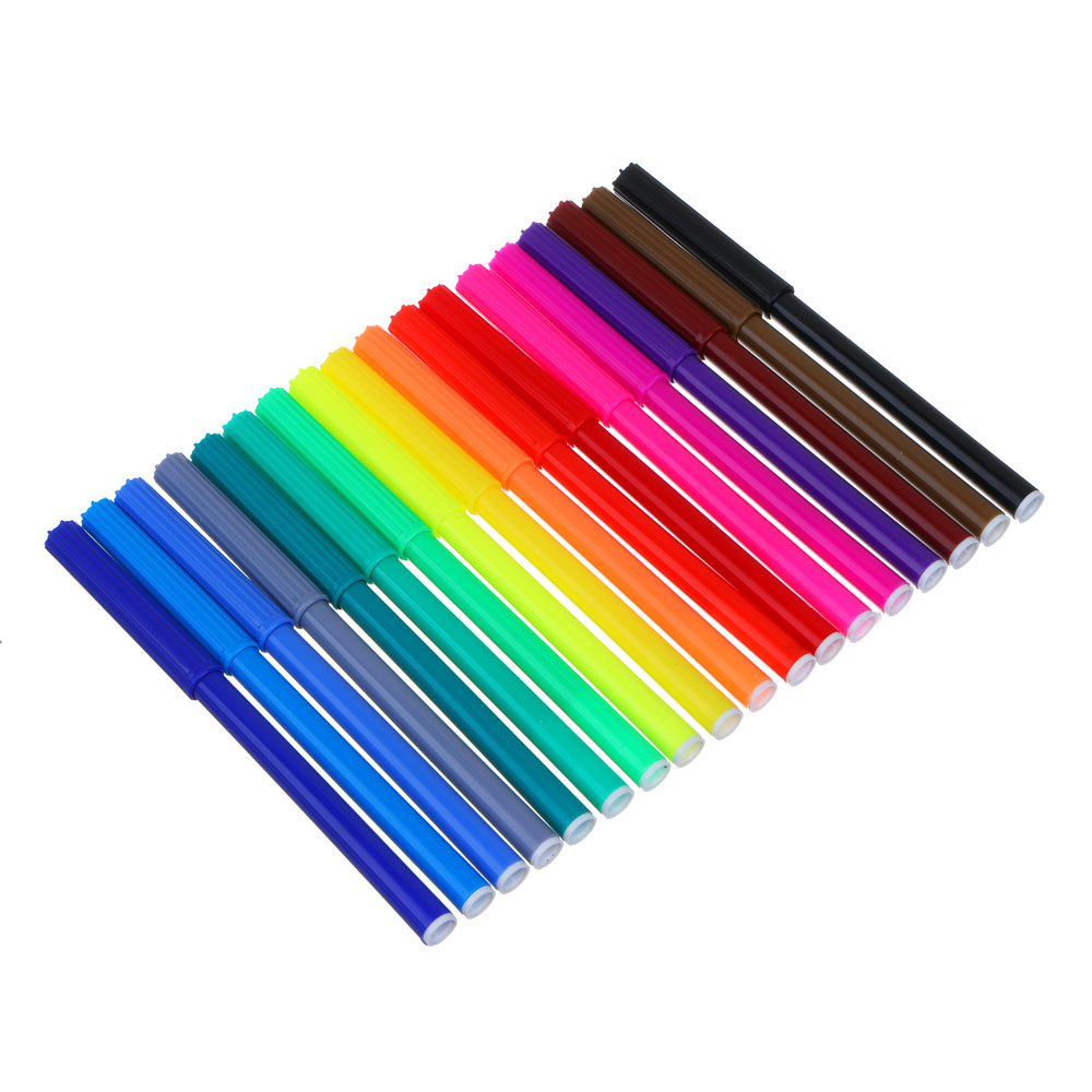 BY РУССКИЕ СУПЕРГЕРОИ Фломастеры 18 цв., с вентил.колп., большие, смываемые, пл., ПВХ пенал, 2 диз., арт.№ 256-282