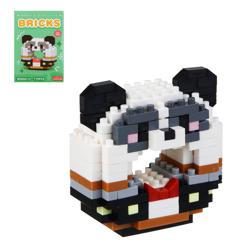 Конструктор мини 3D "ЗвероПончик", ABS, 7,8х4,1х11,3см, 12 видов, арт.№ 858-073