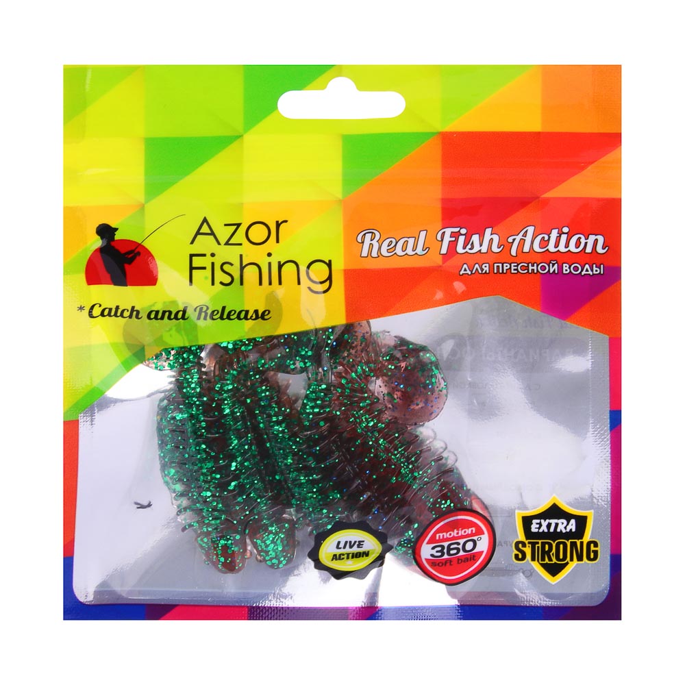 AZOR FISHING Приманка силиконовая 60мм, 5шт, арт.№ 145-210