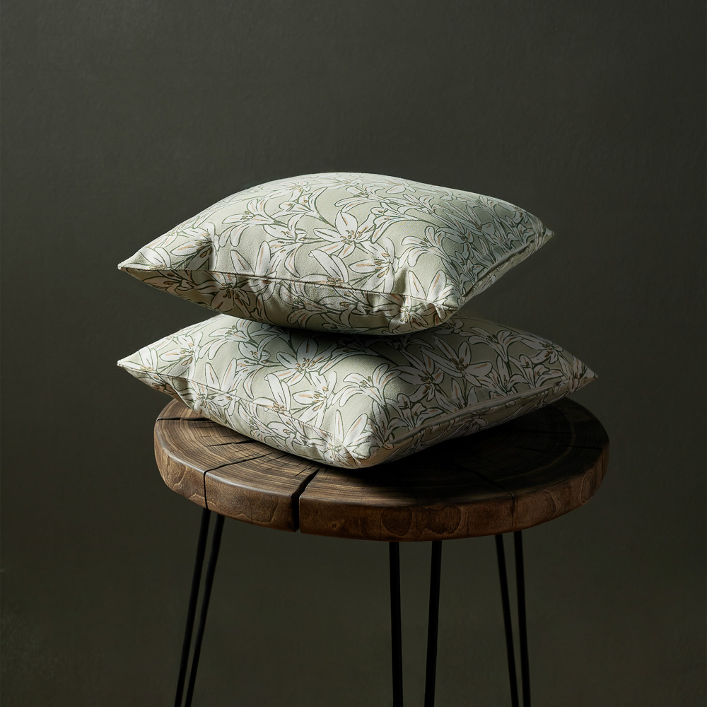 PROVANCE Эвкалипт Чехол для подушки 40х40см, 100% хлопок, зелёный, арт.№ 497-001