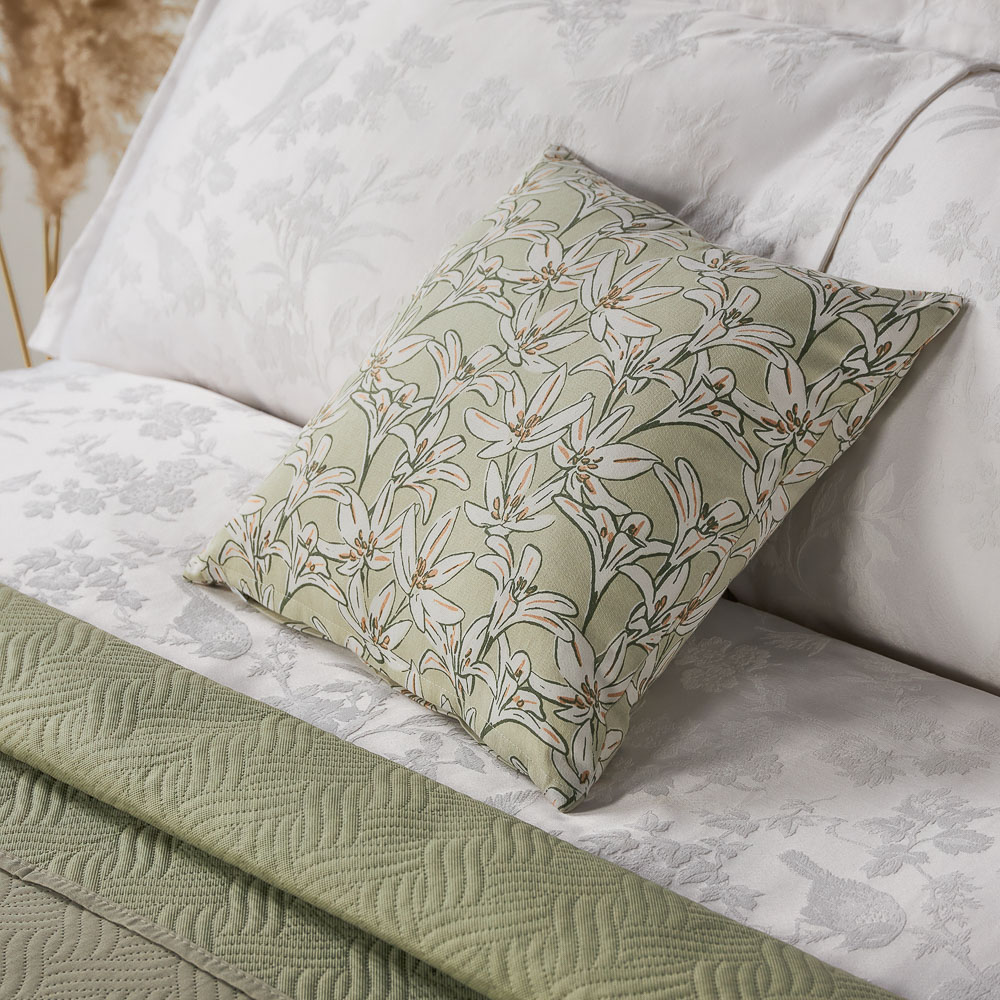 PROVANCE Эвкалипт Чехол для подушки 40х40см, 100% хлопок, зелёный, арт.№ 497-001