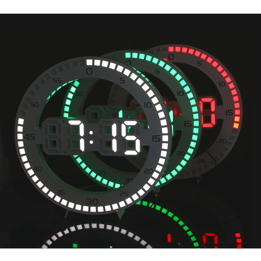 LADECOR CHRONO Будильник электронный круглый, пластик, USB / 1xCR2032, арт.№ 529-228