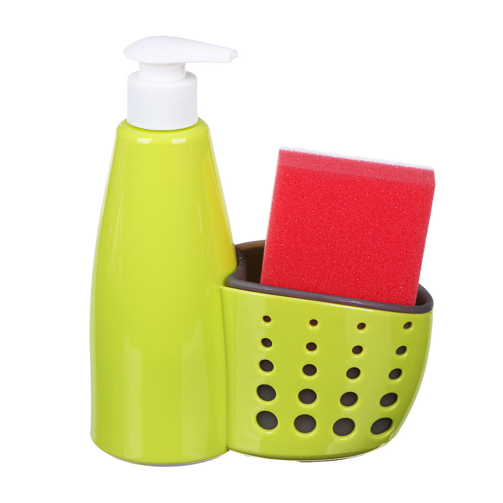 VETTA Диспенсер для мыла с губкой в комплекте, пластик, 16х7х19см, арт.№ 441-108