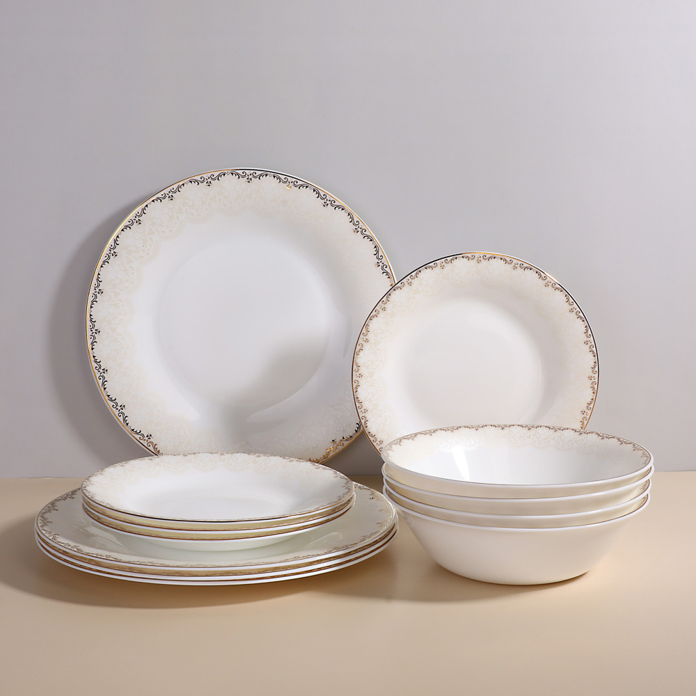 MILLIMI Руан Чайная пара (чашка 250мл., блюдце 15см) опаловое стекло, 21057, арт.№ 818-620