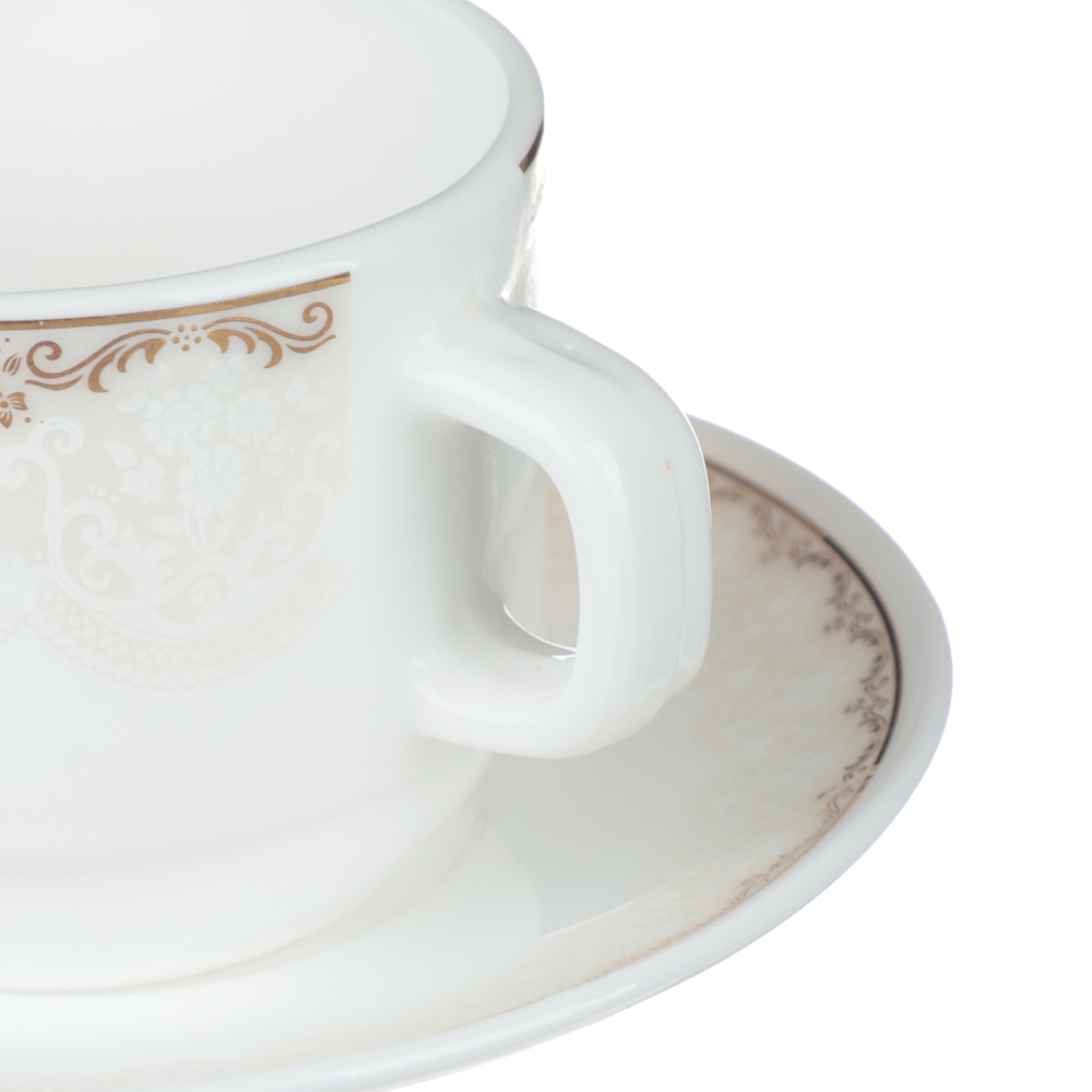 MILLIMI Руан Чайная пара (чашка 250мл., блюдце 15см) опаловое стекло, 21057, арт.№ 818-620