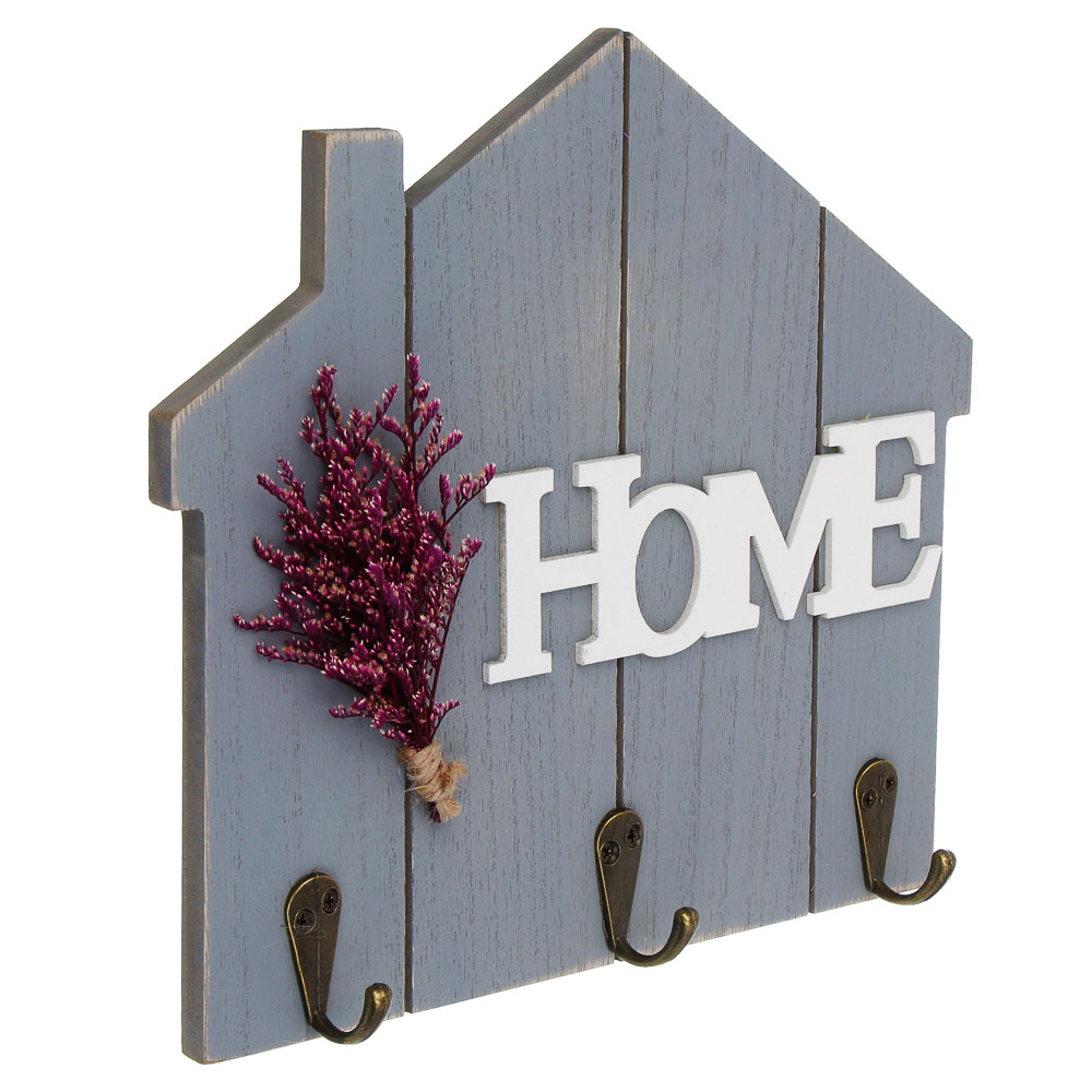 Ключница открытого типа, 3 крючка, 23x21см, МДФ, металл, 2 вида, арт.№ 510-234