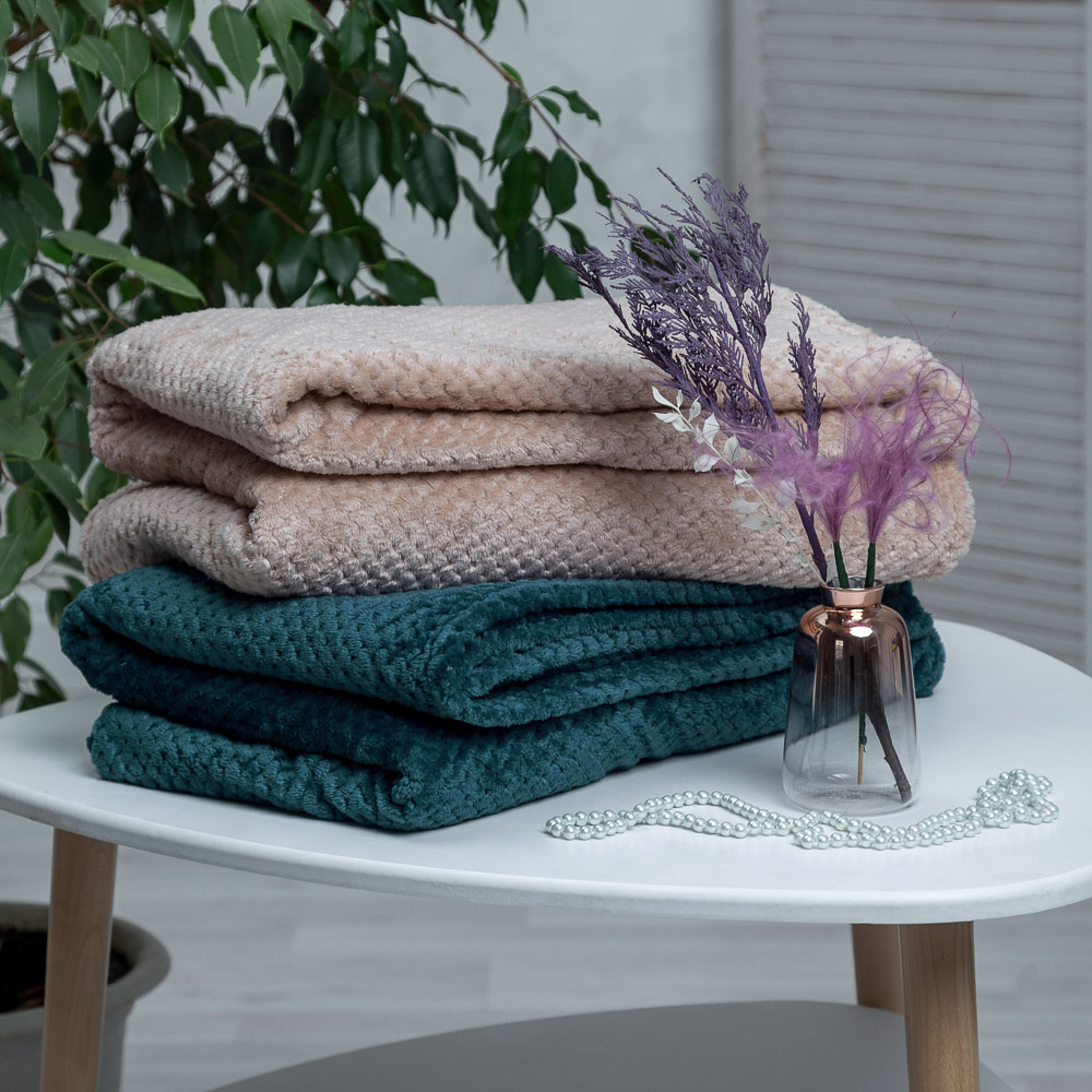 PROVANCE Плед, микрофибра, 180х200см, 300гр/м "Жаккард", 2 цвета, арт.№ 486-074