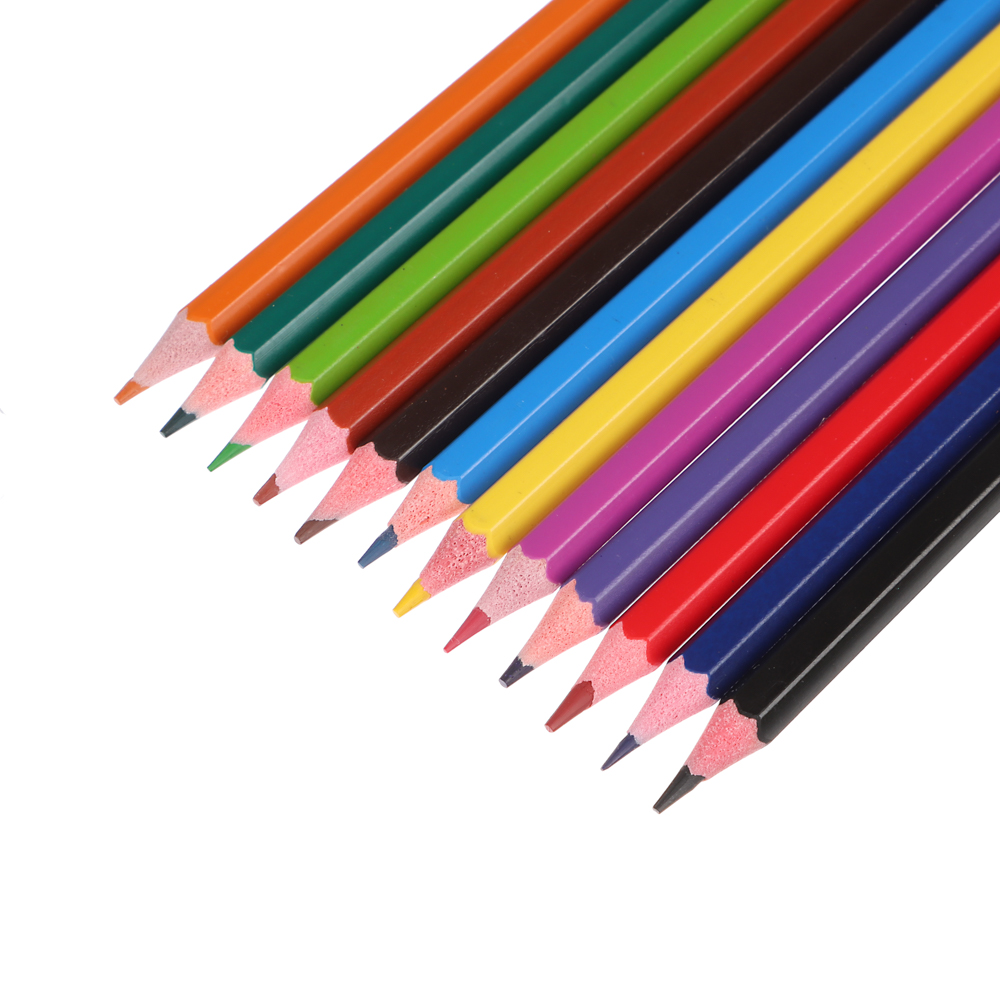 Карандаши 12цв. ClipStudio шестигранные заточ., пластик, в карт.кор. с подвесом, арт.№ 228-012