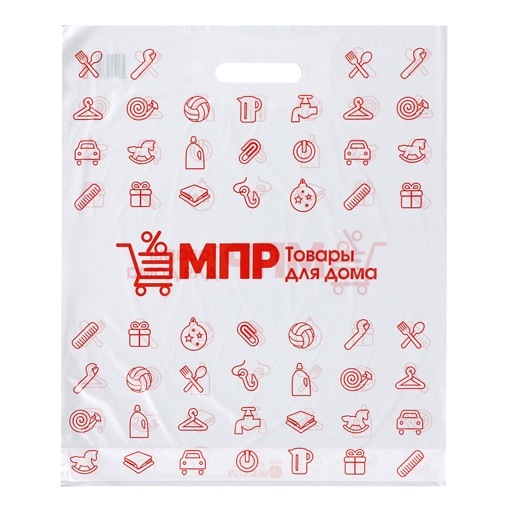 Пакет п/эт МПР 41х49//3, с вырубной ручкой, укрепление "рейтер", арт.№ 230-071