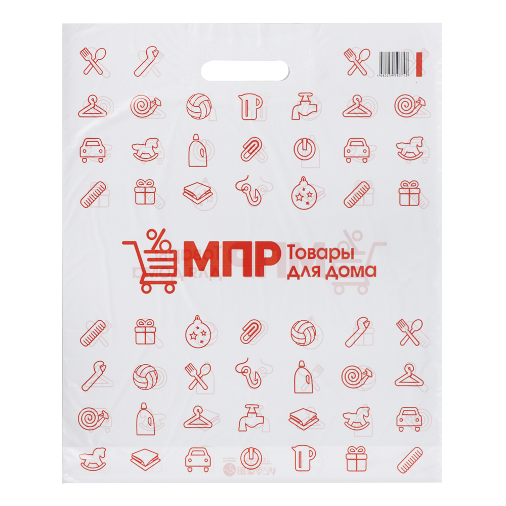 Пакет п/эт МПР 41х49//3, с вырубной ручкой, укрепление "рейтер", арт.№ 230-071