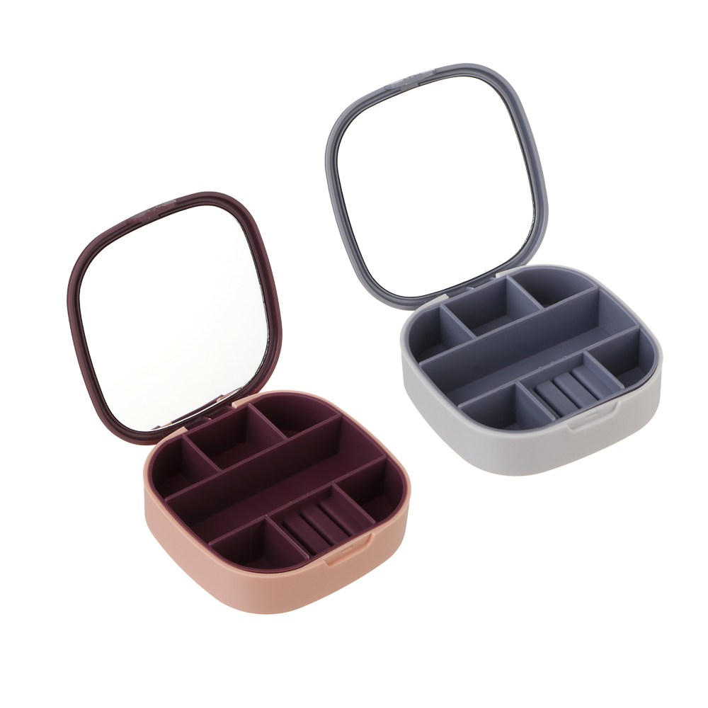 Шкатулка для украшений, 10x10x3 см, пластик, 2 цвета, арт.№ 504-968