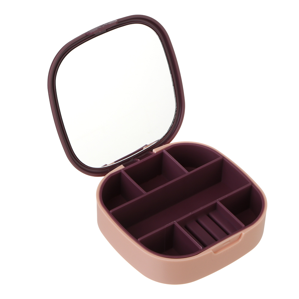 Шкатулка для украшений, 10x10x3 см, пластик, 2 цвета, арт.№ 504-968