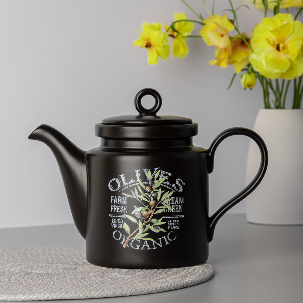 MILLIMI Олива Чайник заварочный, 920мл, 23х11х15,5см, керамика, арт.№ 824-002