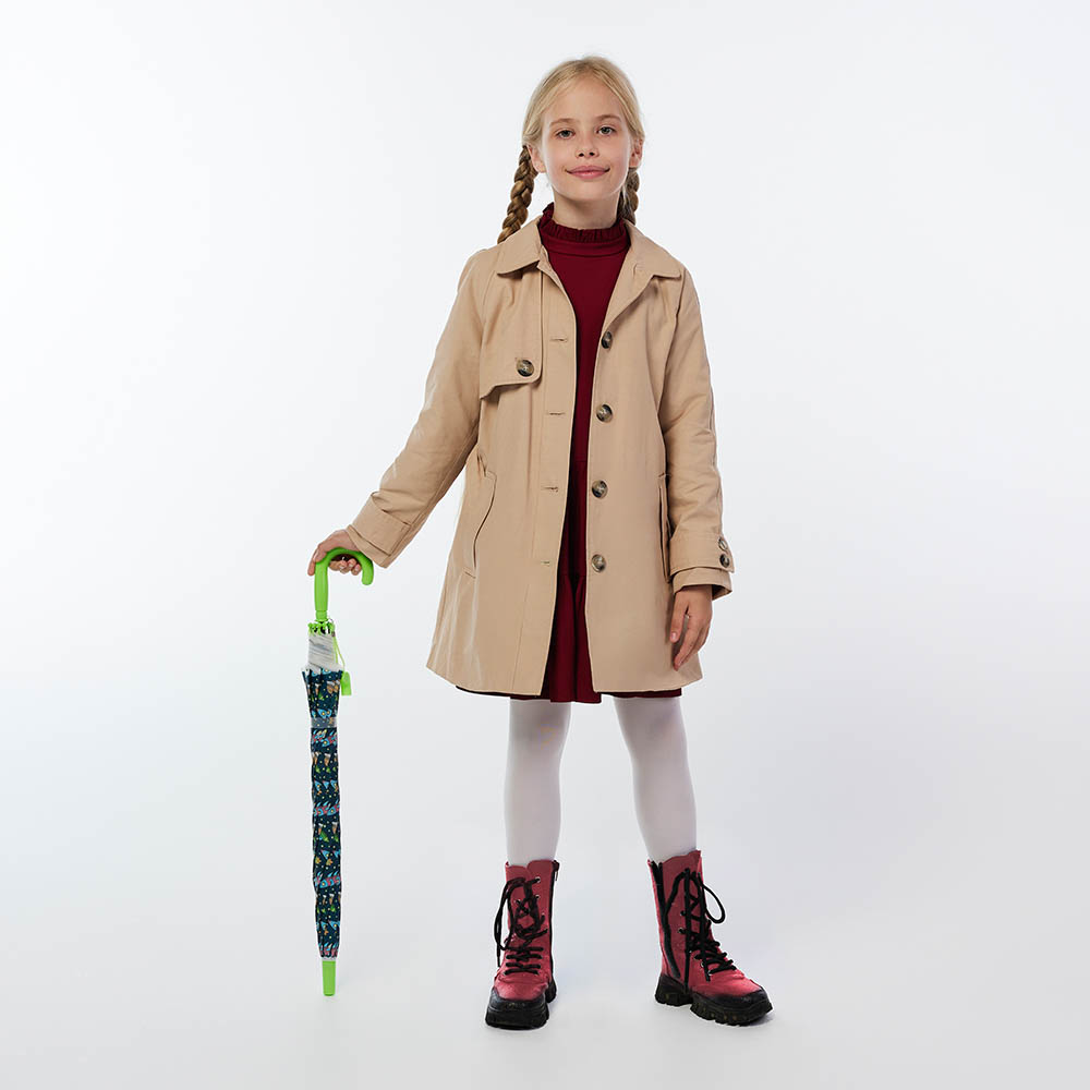 Зонт-трость, детский, POE, пластик, сплав, 50см, 8 спиц, космос зеленый, МП-3, арт.№ 302-383