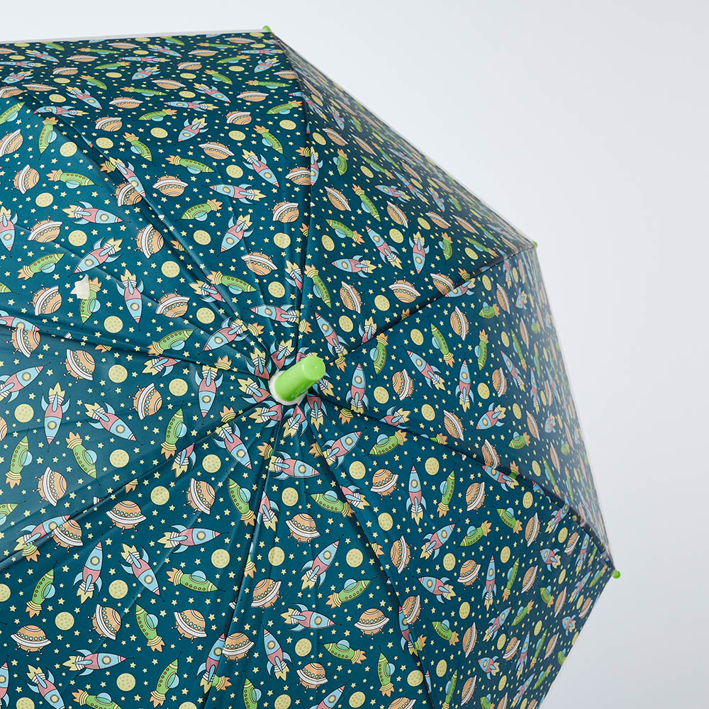 Зонт-трость, детский, POE, пластик, сплав, 50см, 8 спиц, космос зеленый, МП-3, арт.№ 302-383