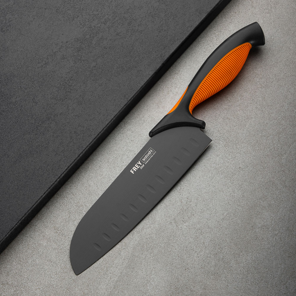 SATOSHI Фрей Нож кухонный сантоку 17см, нерж.сталь с антиналипающим покрытием, арт.№ 803-293