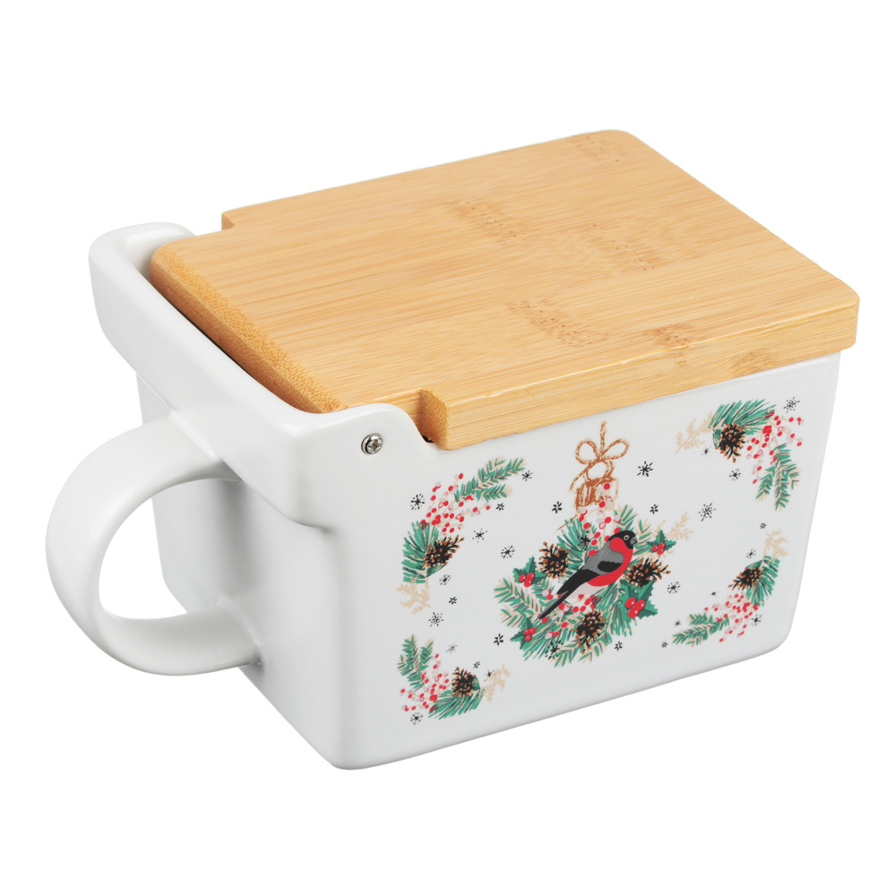 MILLIMI Снегирь Банка для соли 300мл, 15,5х9х7,5см, керамика, арт.№ 820-135