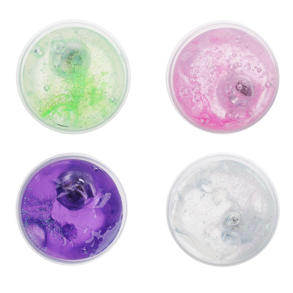 Слайм блестящий со светящимся шаром, полимер, 80 гр., арт.№ 218-013