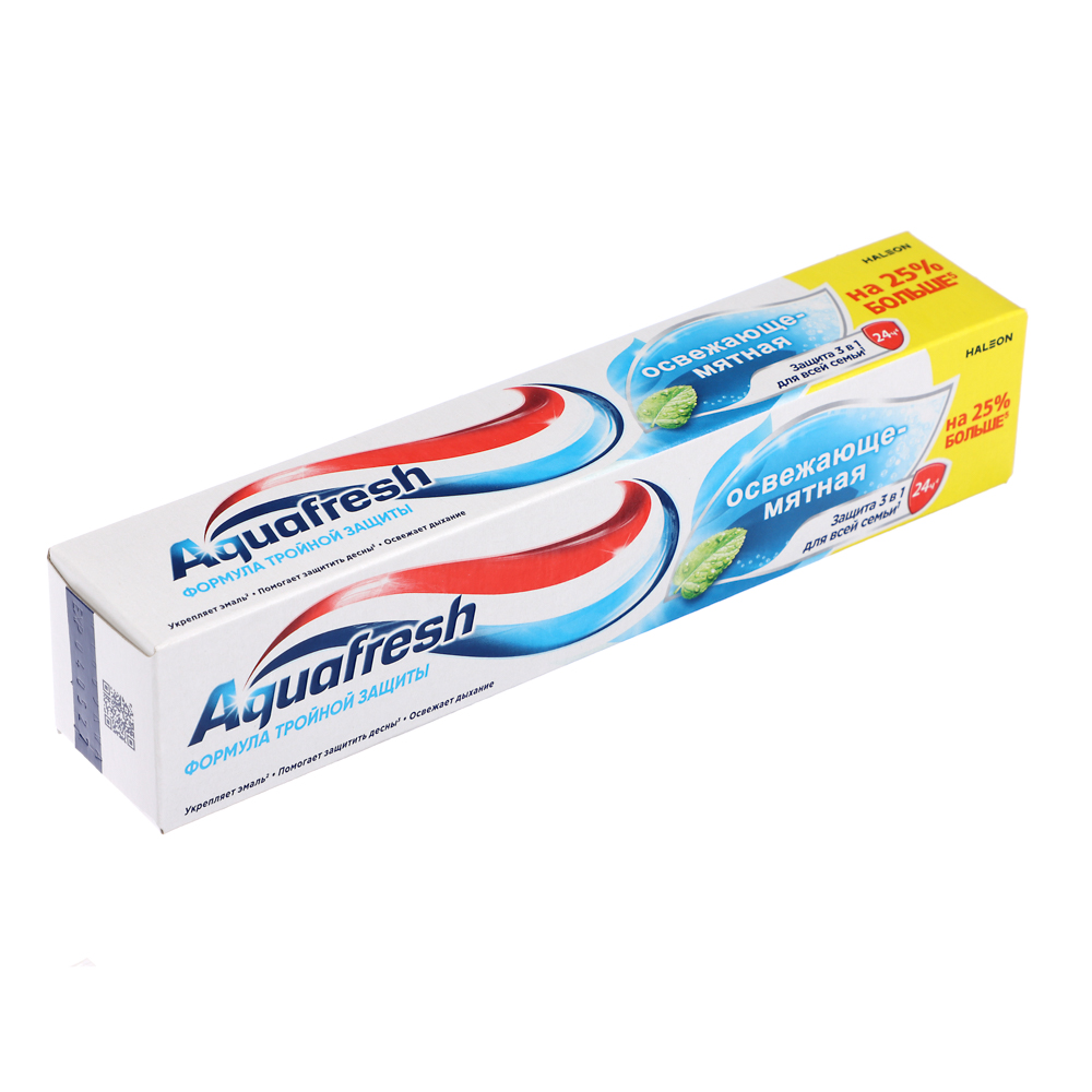 Зубная паста АКВАФРЕШ 3в1, освежающе-мятная, 125 мл, арт.№ 981-066