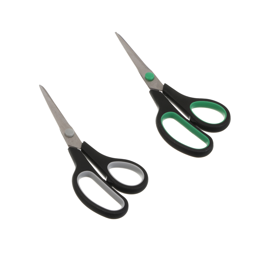 Ножницы канцелярские ClipStudio 19см, двуцветные пласт.ручки, на карточке, арт.№ 589-002