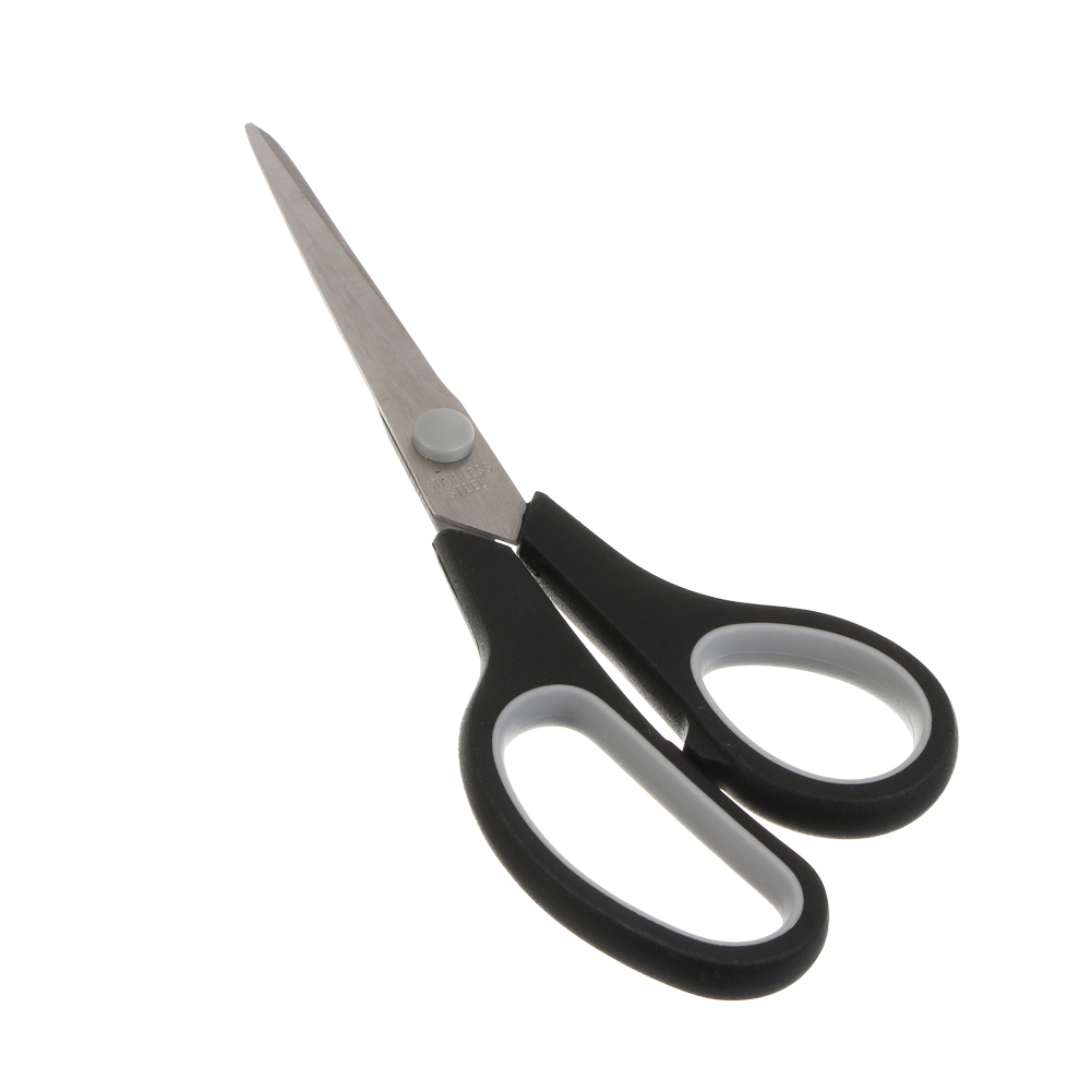 Ножницы канцелярские ClipStudio 19см, двуцветные пласт.ручки, на карточке, арт.№ 589-002