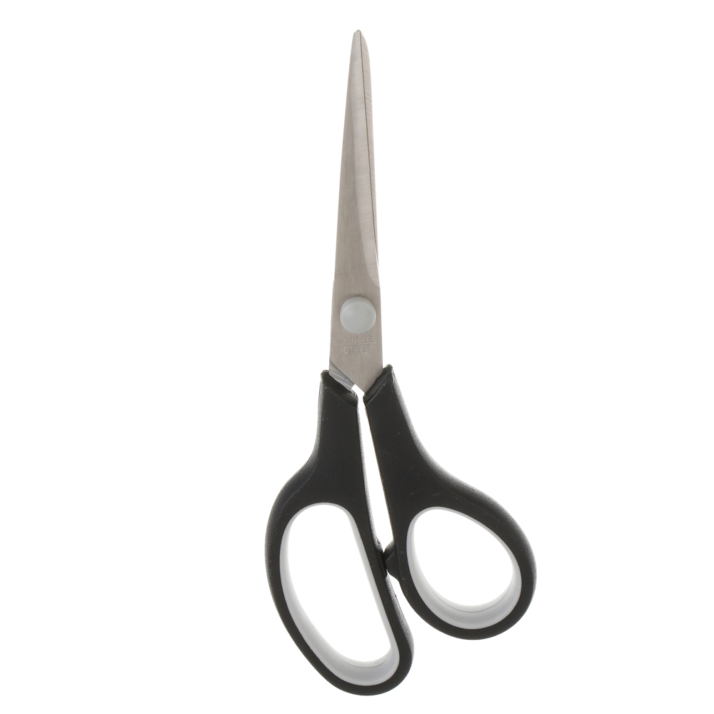 Ножницы канцелярские ClipStudio 19см, двуцветные пласт.ручки, на карточке, арт.№ 589-002