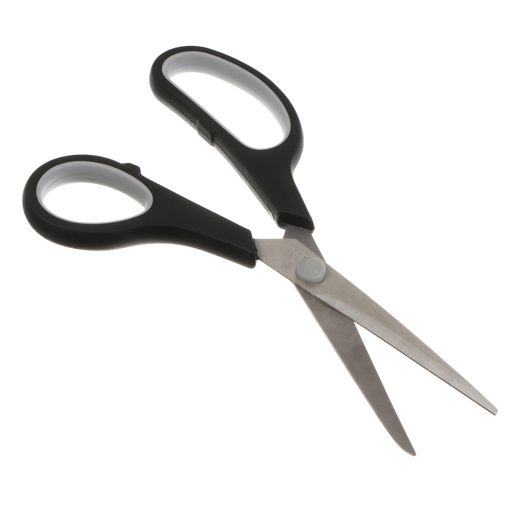 Ножницы канцелярские ClipStudio 19см, двуцветные пласт.ручки, на карточке, арт.№ 589-002