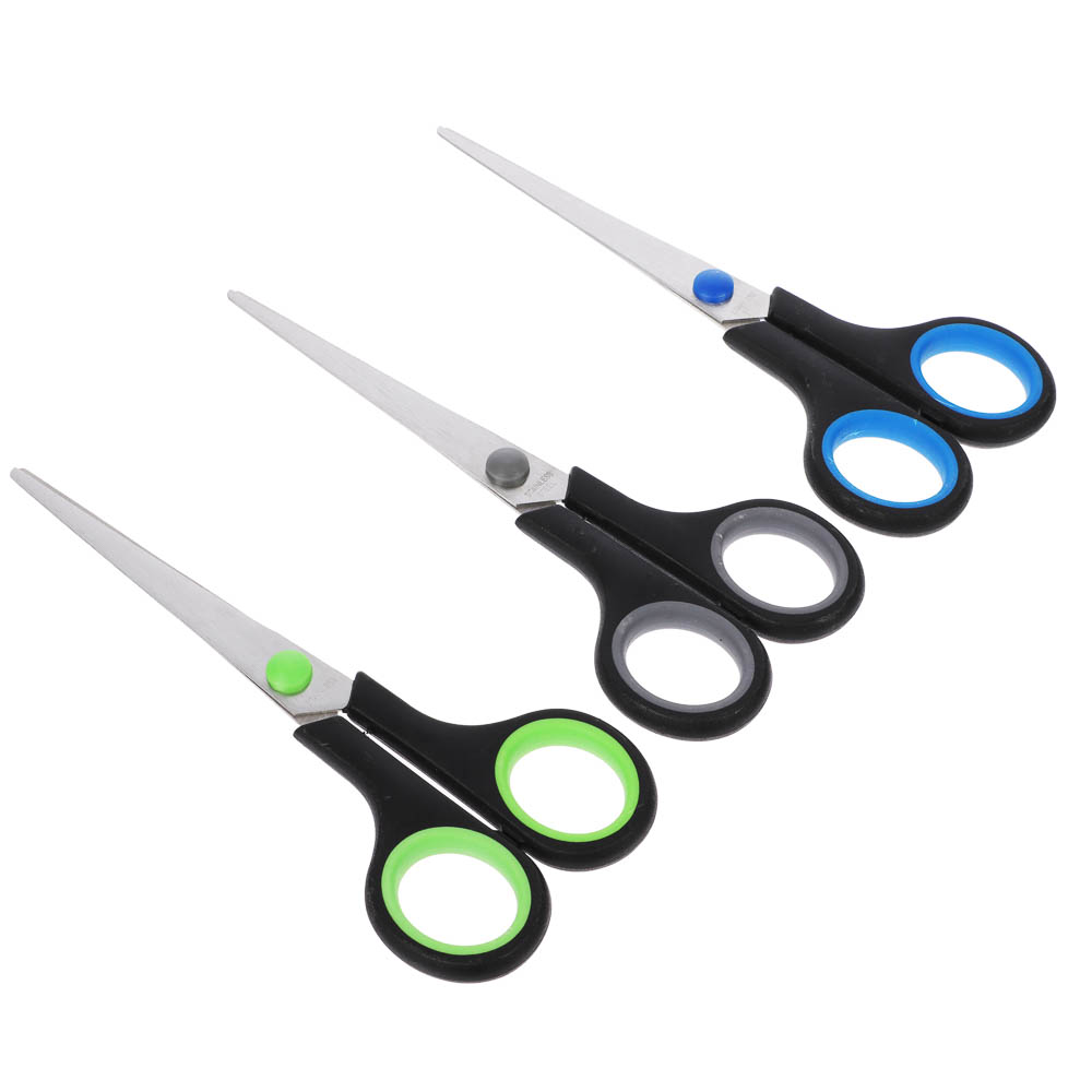 Ножницы канцелярские ClipStudio 16см, двуцветные пласт.ручки, на карточке, арт.№ 589-001